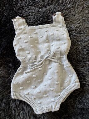 Gil and Nita Classic Knit Baby One-Piece Romper in light blue